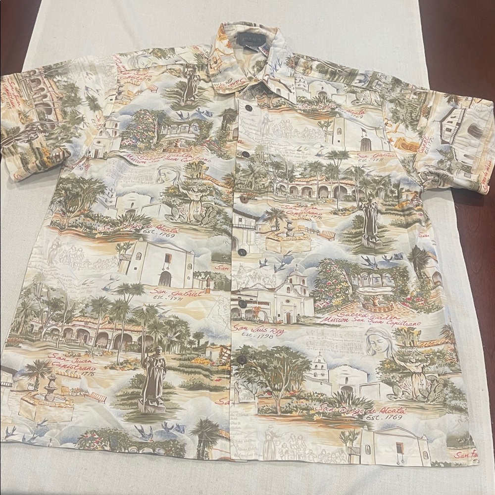 30-212103 High Seas Trading Co Hawaiian Mens S California Christian Missions GUC
